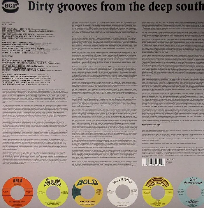 Back cover — VARIOUS — Southern Funkin': Louisiana Funk & Soul 1967-1979 - Dirty Grooves From The Deep South