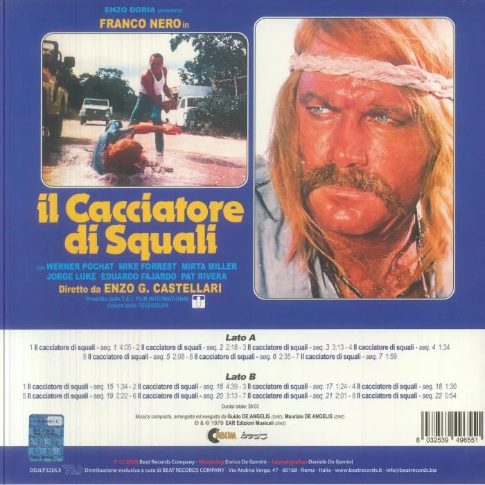Обратная сторона обложки — GUIDO & MAURIZIO DE ANGELIS — Il Cacciatore Di Squali (Soundtrack)