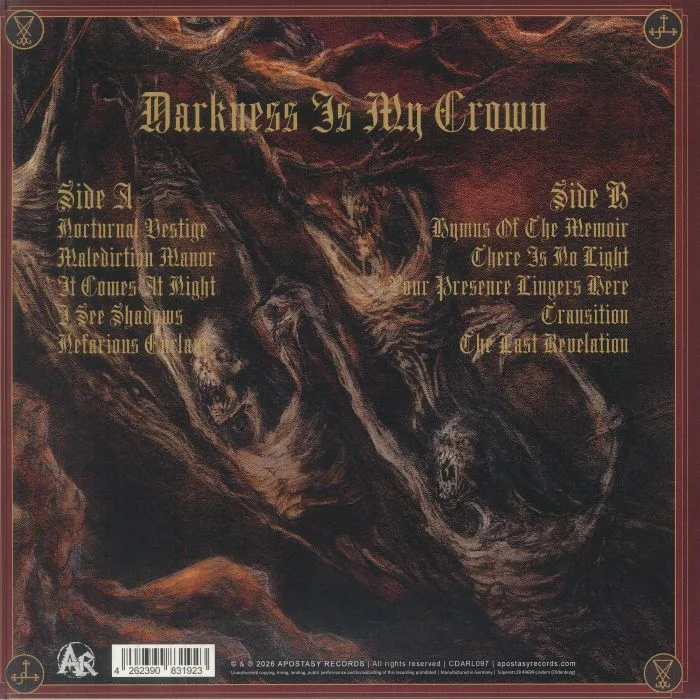 Back cover — DEFACING GOD — Darkness Is My Crown