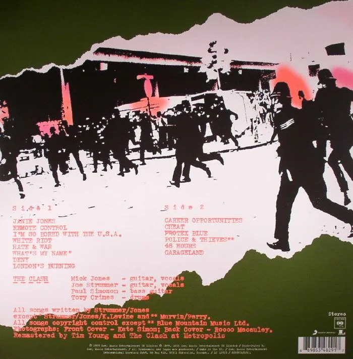 Back cover — The CLASH — The Clash (reissue)