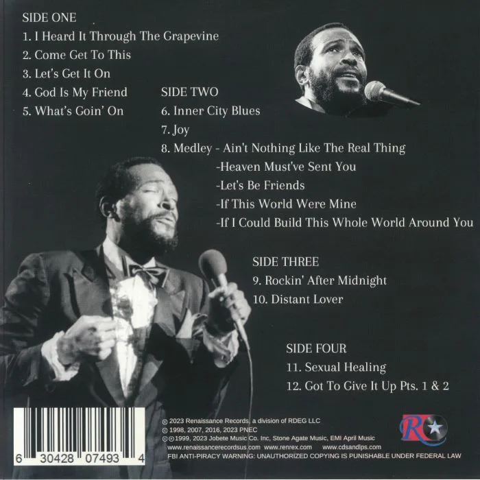 Обратная сторона обложки — Marvin GAYE — Alive In America