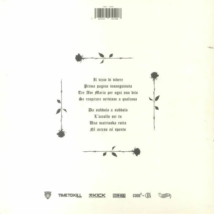 Back cover — SCHELETRO — Un Feto Schiacciato Senza Tre Falangi
