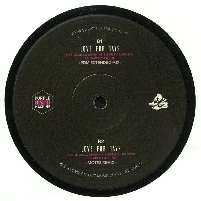 Back cover — PURPLE DISCO MACHINE / BORIS D'LUGOSCH feat KAREN HARDING — Love For Days