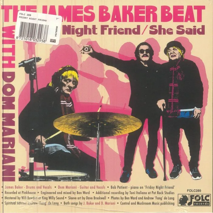 Обратная сторона обложки — The JAMES BAKER BEAT — Friday Night Friend