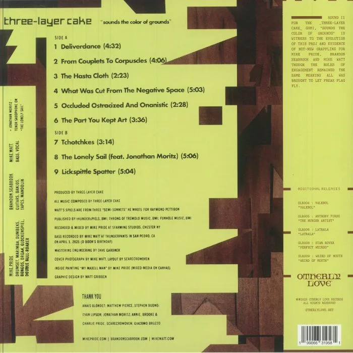 Обратная сторона обложки — THREE LAYER CAKE — Sounds The Color Of Grounds