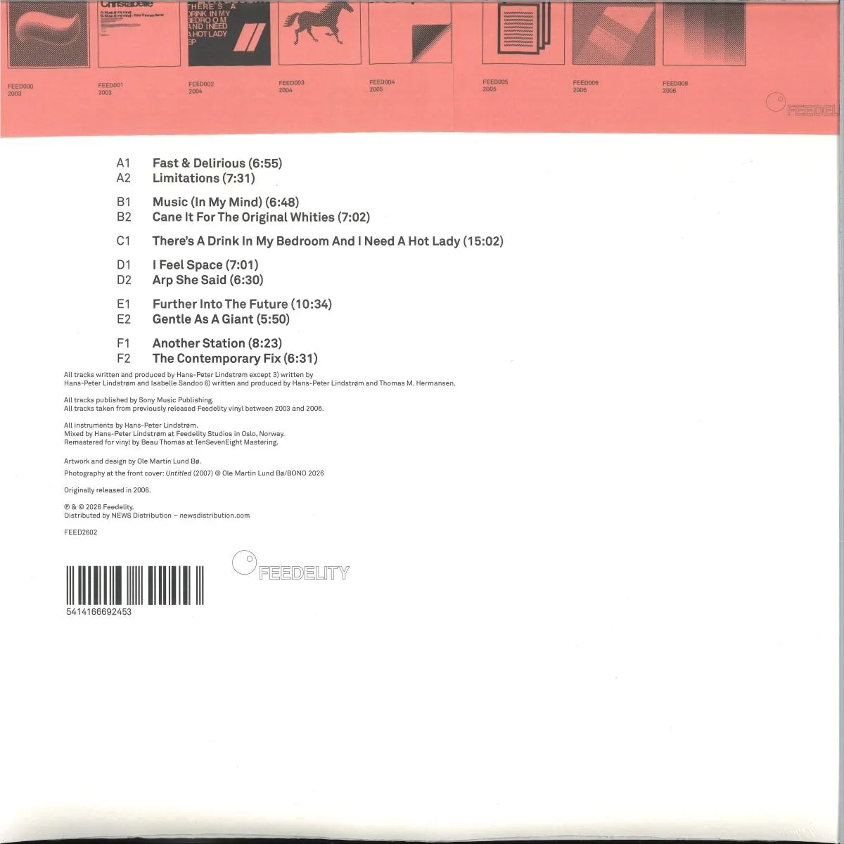 Back cover — LINDSTRØM — IT'S A FEEDELITY AFFAIR (20TH ANNIVERSARY REMASTERED VINYL EDITION) LP 3x12"