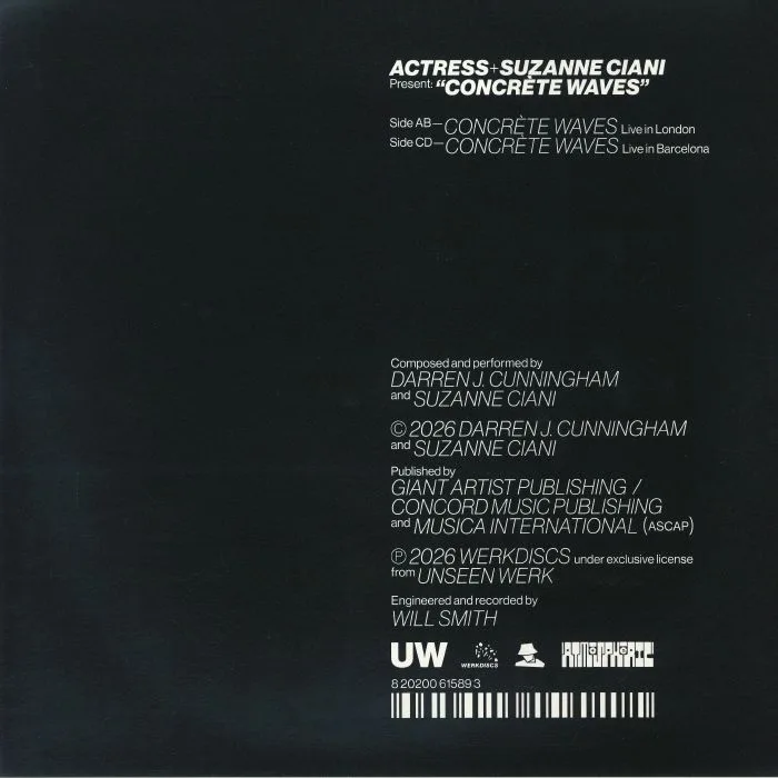 Обратная сторона обложки — ACTRESS / SUZANNE CIANI — Concrete Waves Live