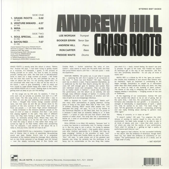Back cover — Andrew HILL — Grass Roots (reissue) (Tone Poet Series)