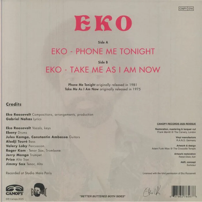 Обратная сторона обложки — EKO — Phone Me Tonight