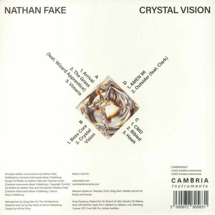 Обратная сторона обложки — Nathan FAKE — Crystal Vision