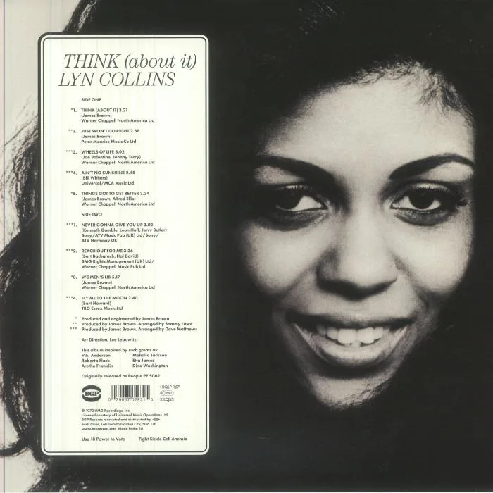 Обратная сторона обложки — Lyn COLLINS — Think (About It) (reissue)