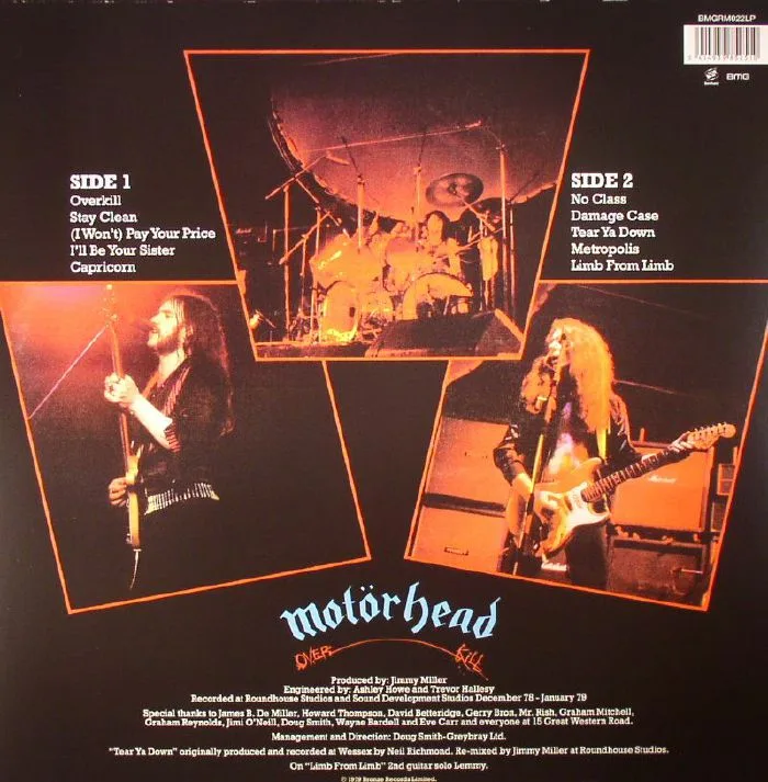 Обратная сторона обложки — MOTORHEAD — Overkill