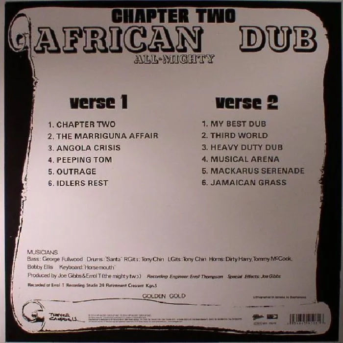 Back cover — Joe GIBBS — African Dub Chapter Two
