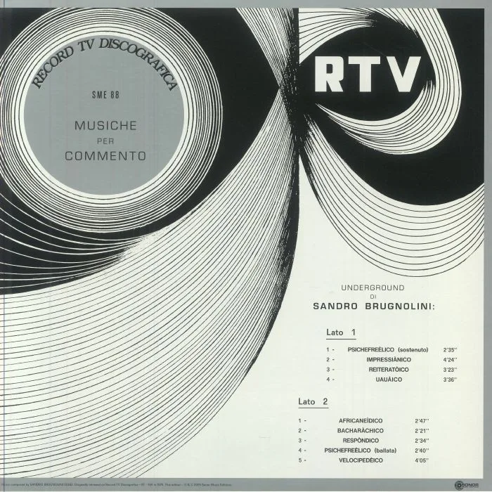 Обратная сторона обложки — Sandro BRUGNOLINI — Underground (mono) (remastered)