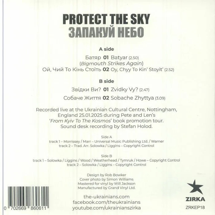 Обратная сторона обложки — The UKRAINIANS — Protect The Sky