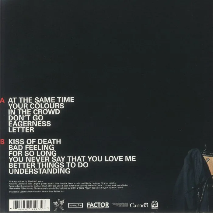 Back cover — ABSOLUTE LOSERS — In The Crowd