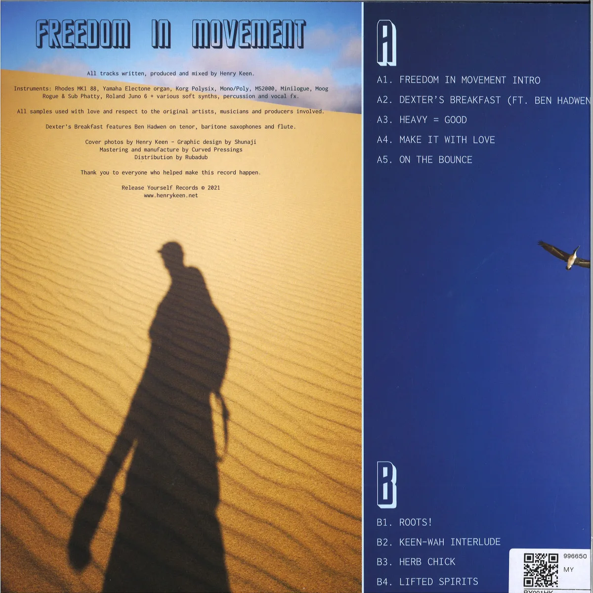 Обратная сторона обложки — Henry Keen — Freedom in Movement LP