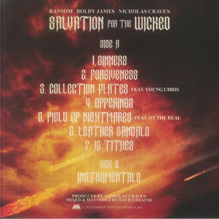 Обратная сторона обложки — RANSOM / BOLDY JAMES / NICHOLAS CRAVEN — Salvation For The Wicked