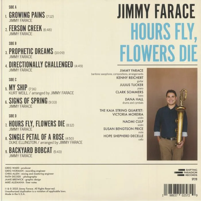 Обратная сторона обложки — Jimmy FARACE — Hours Fly Flowers Die