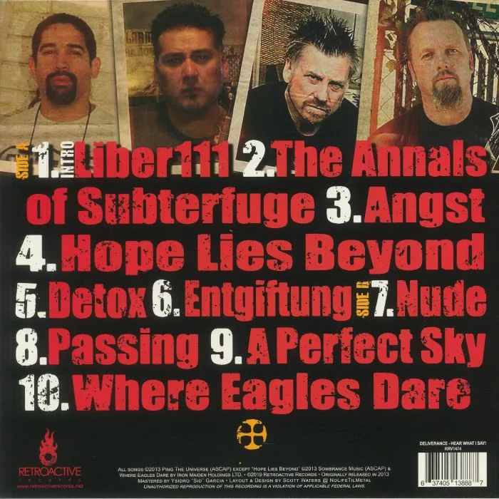 Back cover — DELIVERANCE — Hear What I Say!