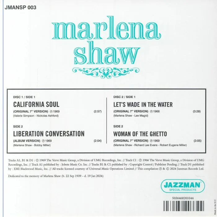 Back cover — Marlena SHAW — EP