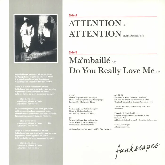 Обратная сторона обложки — Jimmy Patrick LONGFORT — Attention (reissue)