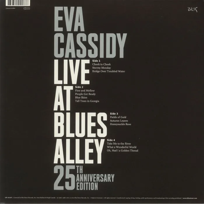 Обратная сторона обложки — Eva CASSIDY — Live At Blues Alley (25th Anniversary Edition)