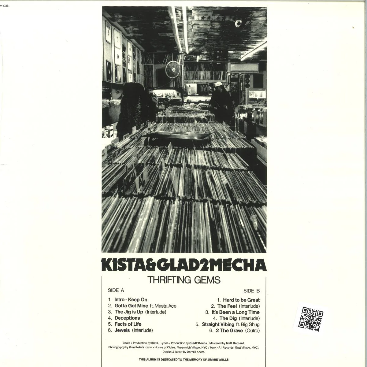 Back cover — Kista & Glad2Mecha — Thrifting Gems LP