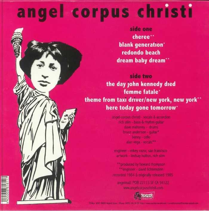 Обратная сторона обложки — ANGEL CORPUS CHRISTI — I Heart NY (reissue)
