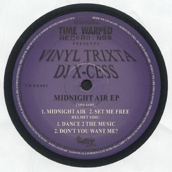 Back cover — VINYLTRIXTA vs DJ X CESS — Midnight Air EP
