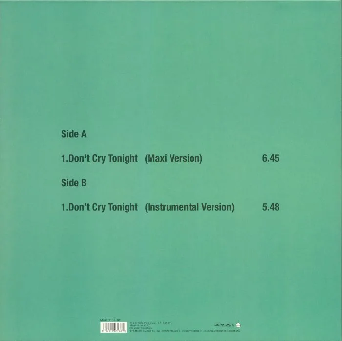 Back cover — SAVAGE — Don't Cry Tonight (reissue)