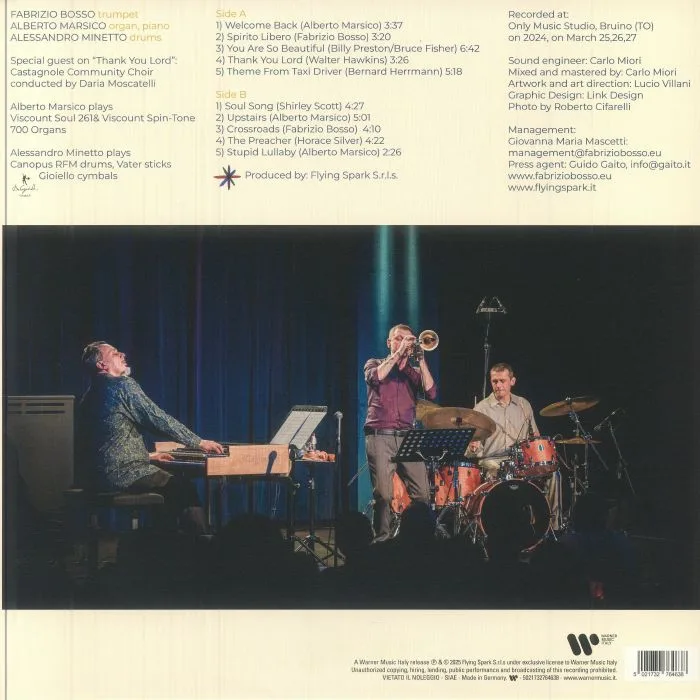 Back cover — FABRIZIO BOSSO SPIRITUAL TRIO — Welcome Back