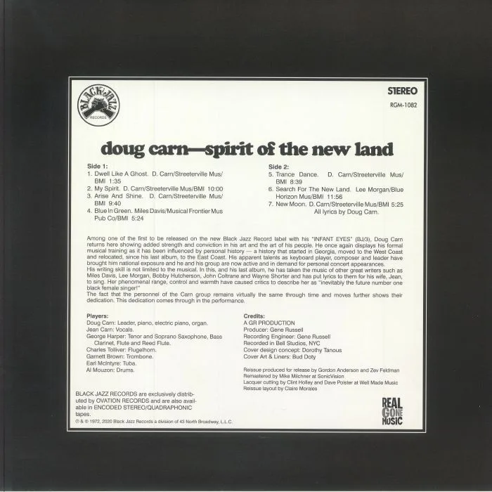 Обратная сторона обложки — Doug CARN — Spirit Of The New Land (remastered)