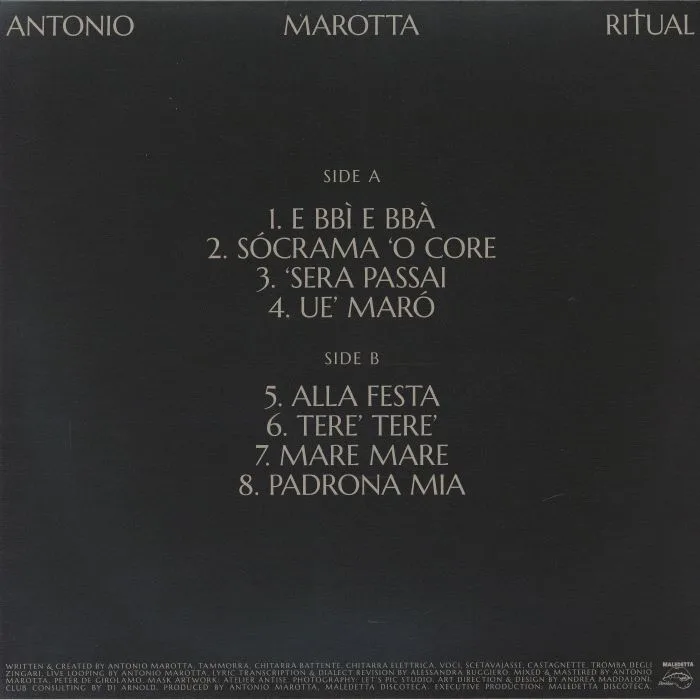Обратная сторона обложки — Antonio MAROTTA — Ritual