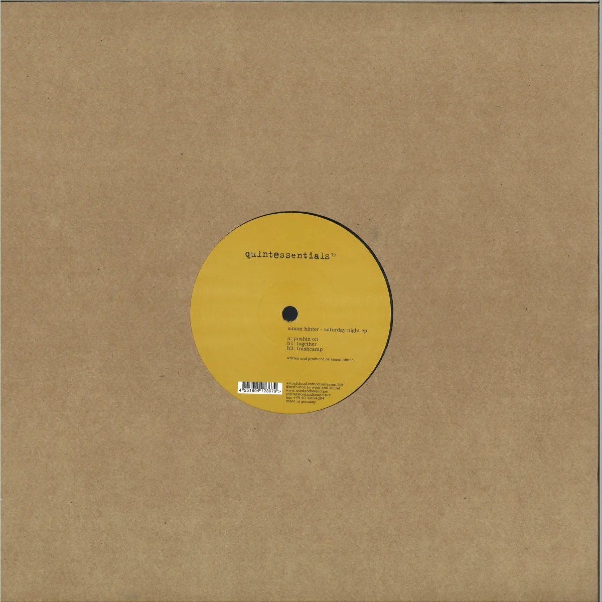 Back cover — SIMON HINTER — SATURDAY NIGHT EP