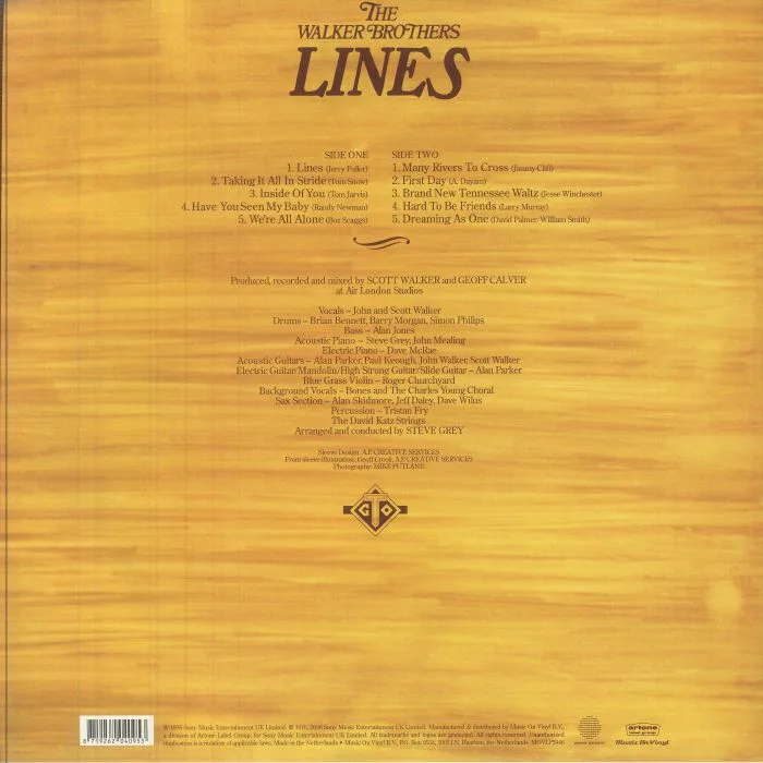 Обратная сторона обложки — The WALKER BROTHERS — Lines (50th Anniversary Edition)