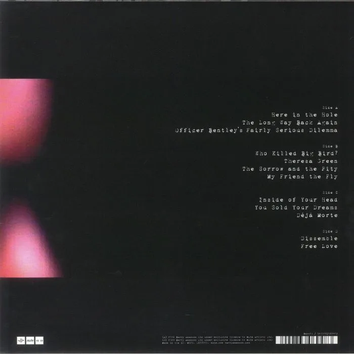 Back cover — Barry ADAMSON — Stranger On The Sofa (reissue)