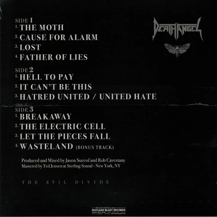 Обратная сторона обложки — DEATH ANGEL — The Evil Divide