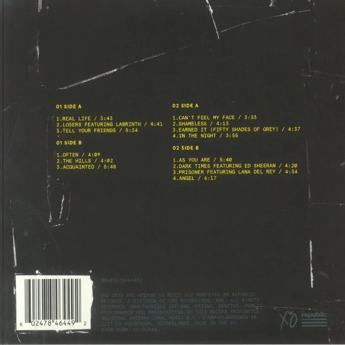 Обратная сторона обложки — The WEEKND — Beauty Behind The Madness (10 Year Anniversary Edition)