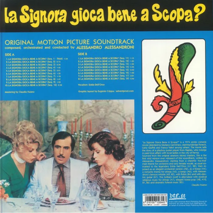 Back cover — Alessandro ALESSANDRONI — La Signora Gioca Bene A Scopa? (Soundtrack)
