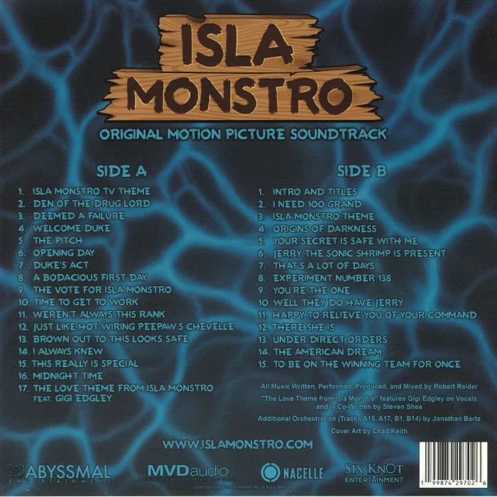 Обратная сторона обложки — Robert REIDER — Isla Monstro (Soundtrack)