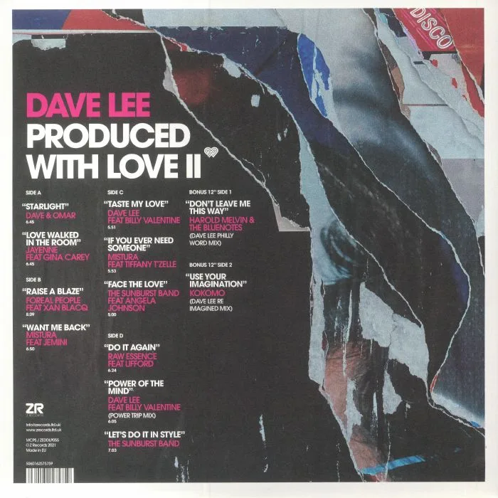 Обратная сторона обложки — Dave LEE / VARIOUS — Produced With Love II