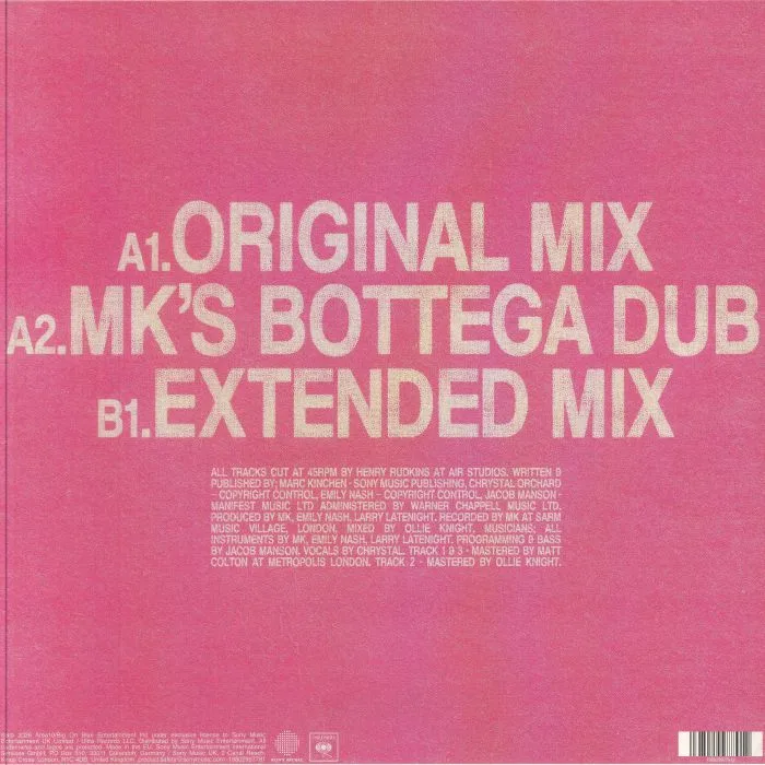 Back cover — MK feat CHRYSTAL — Dior (Record Store Day RSD 2026)