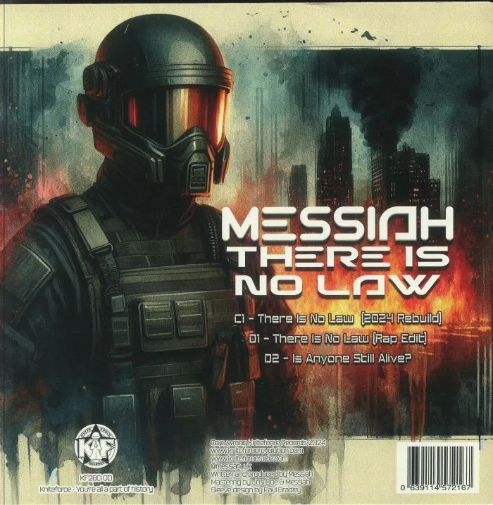 Обратная сторона обложки — MESSIAH — There Is No Law EP