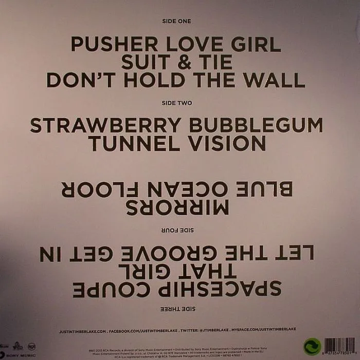 Back cover — Justin TIMBERLAKE — The 20 / 20 Experience