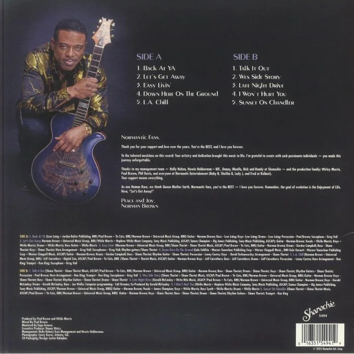 Back cover — Norman BROWN — Let's Get Away (reissue)