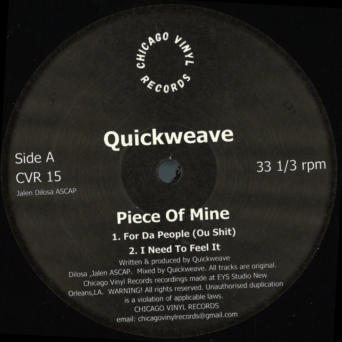 Лицевая сторона обложки — Quickweave — Piece Of Mine