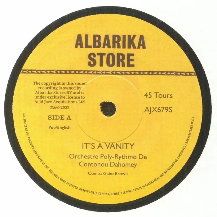ORCHESTRE POLY RYTHMO DE CONTONOU DAHOMEY / CLEMENT MELOME — It's A Vanity