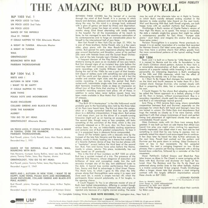 Обратная сторона обложки — Bud POWELL — The Amazing Bud Powell