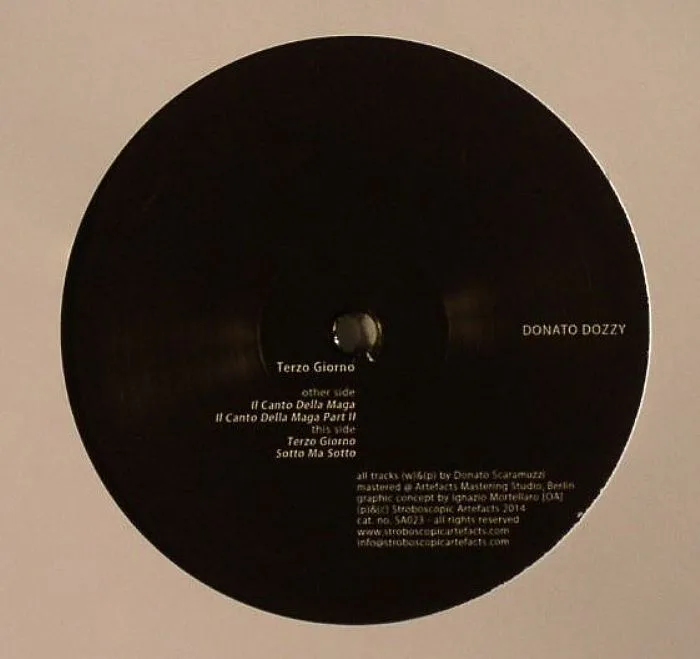 Back cover — DONATO DOZZY — Terzo Giorno
